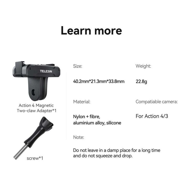 Uchwyt Mocowanie do kamery DJI OSMO Action 3 / 4 / 5 Magnetyczne