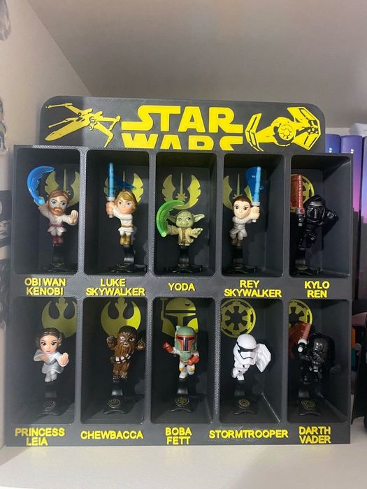 Expositor suporte armário figuras Star Wars Kinder
