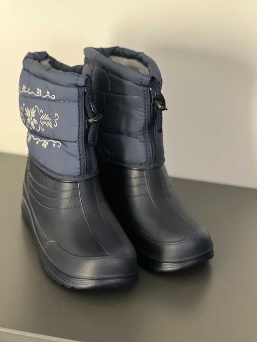 Cапоги женские утепленные, непромокаемые на дождьи слякоть,темно синие