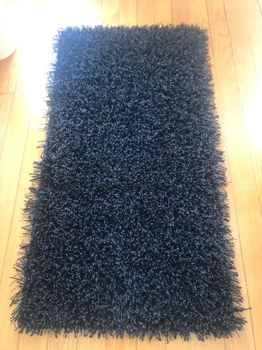 Conjunto 3 tapetes de pelo pretos