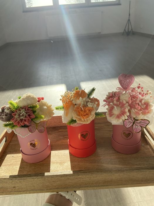 Świece sojowe w boxie flowerbox swieca swieczki świeczki sojowe