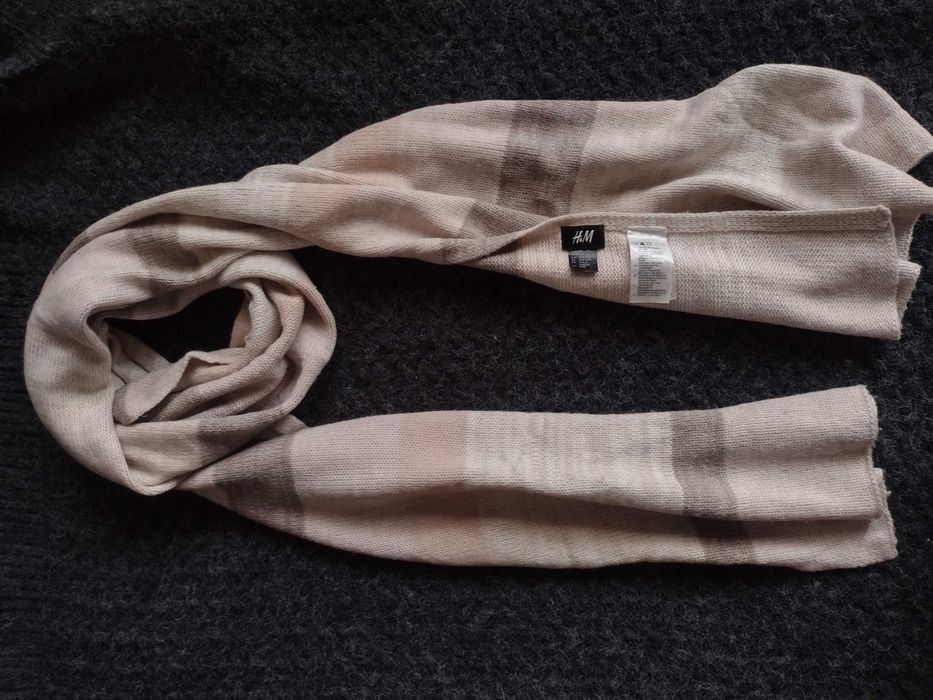 H&M szal szalik 220*40 cm z wełną