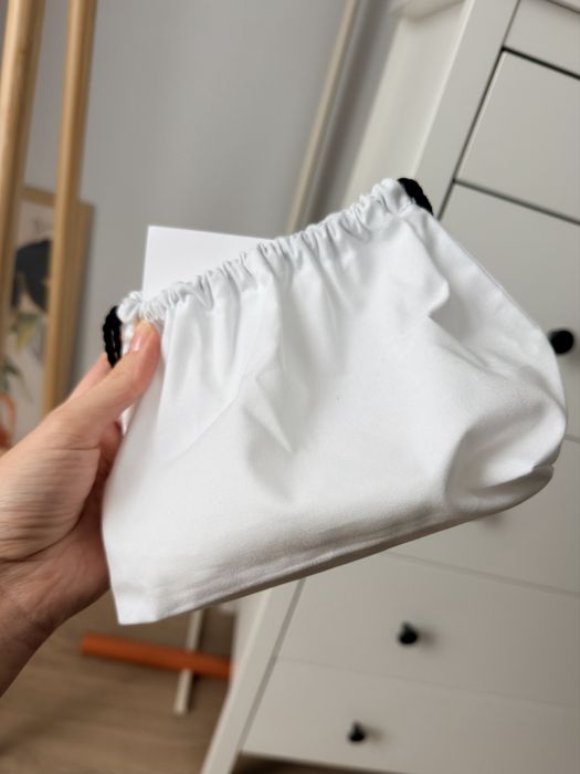Woreczek worek chanel saszetka kosmetyczka biały bawełniany