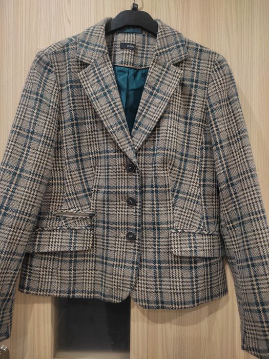 Marynarka w kratkę z dodatkiem  welny Jobis rozm.36/38