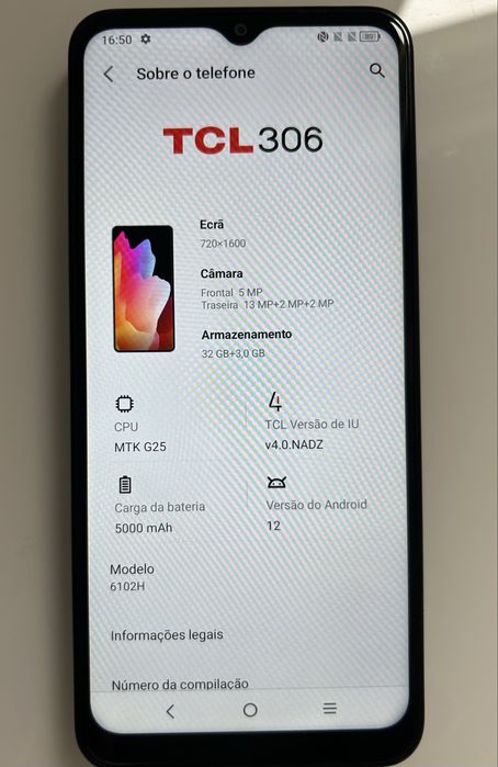Smartphone TCL 306 - 32GB - 3GB RAM
