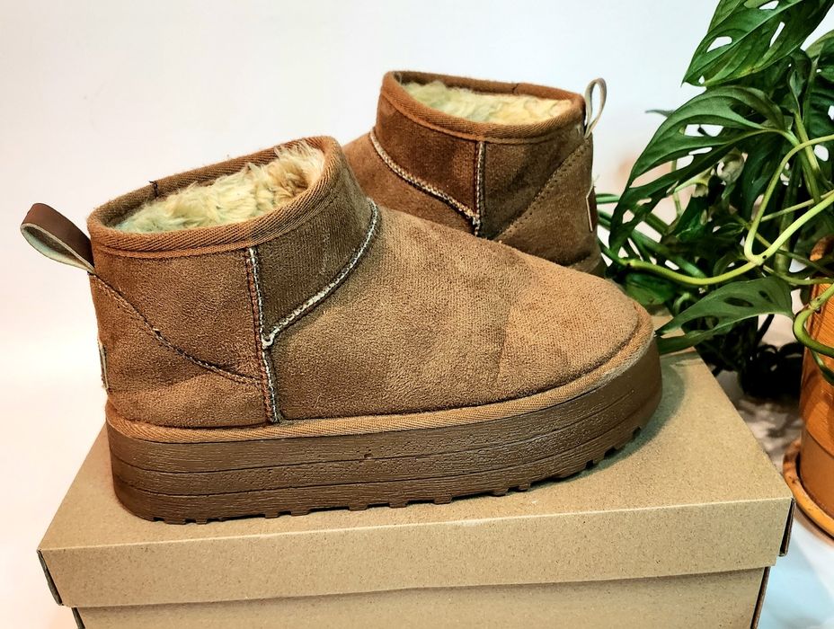 Buty zimowe na platformie śniegowce damskie 38