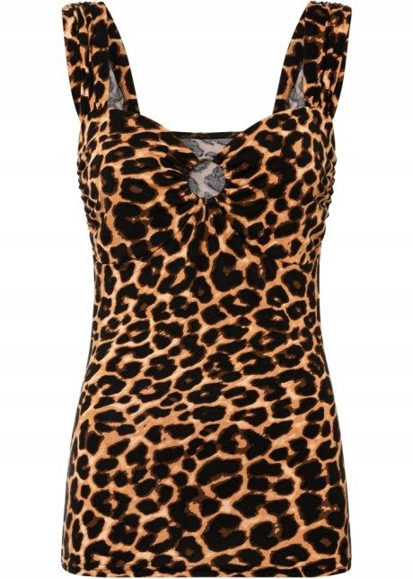 AG4701 top w cętki modny aplikacja r.32/34