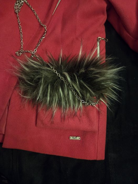 Płaszcz zimowy dziewczęcy 116 z torebką