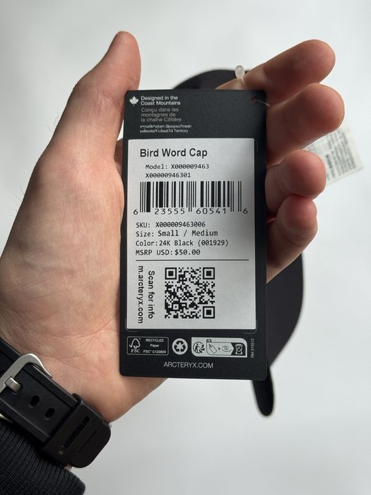 Оригінал | Кепка Arc’teryx Bird Word Cap чорна