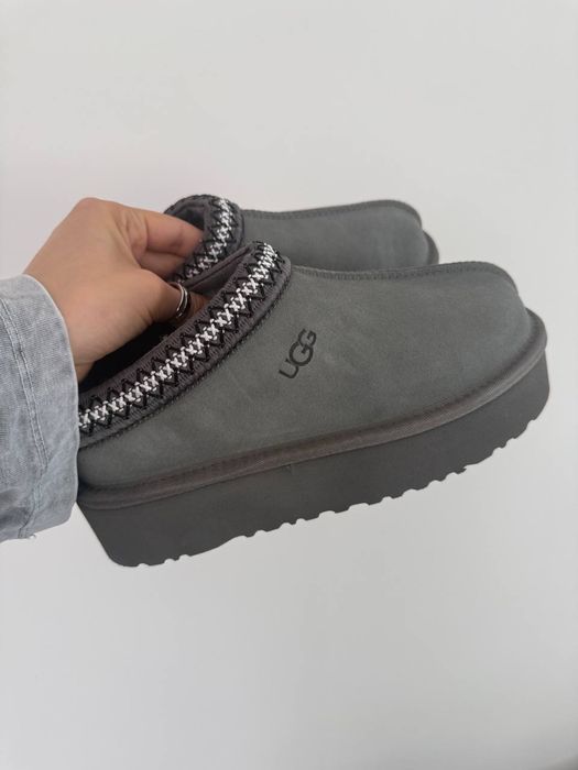 Уггі аг UGG tasman platform сірі grey  угі зимові на хутрі таз