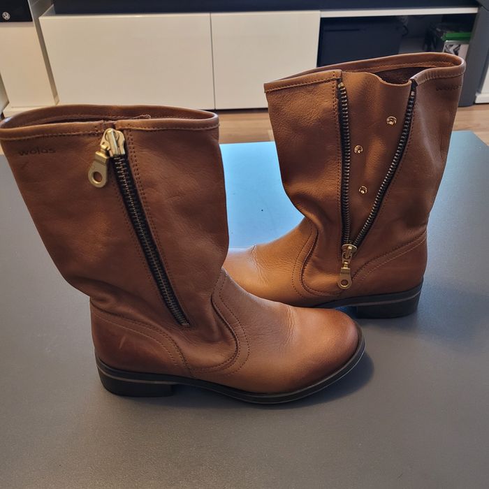 Botki buty Wojas skórzane brązowe jak nowe 38