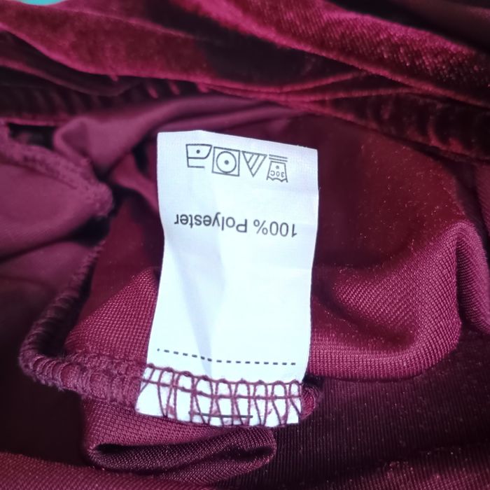 Elegancki kombinezon welurowy bordowy długi rekaw dekolt SheinXL r.