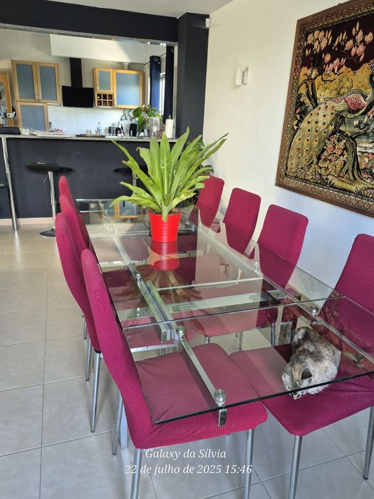 2 mesas em vidro (estar e jantar)