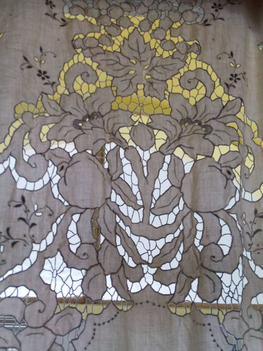 Toalha de mesa, bordado da Madeira, ponto richilieu, vintage