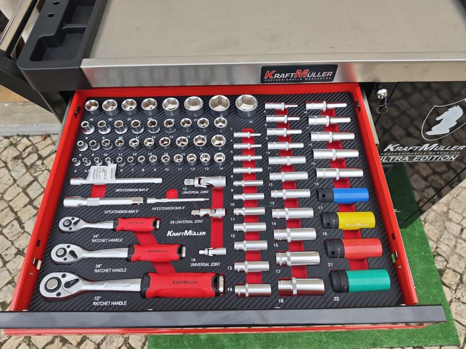 Carrinho de ferramentas Kraft Muller XXL 7 gavetas 7 cheias