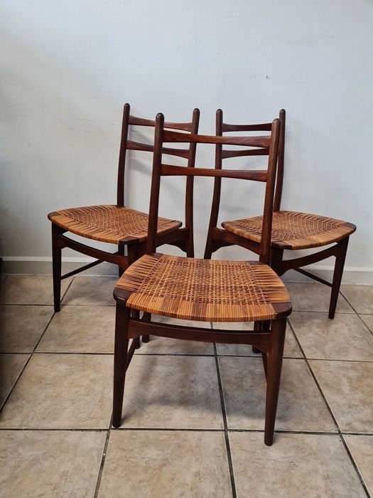 Krzesło jadalniane,tekowe proj.Georg Leowald dla Wilkhahn,lata 60,mid