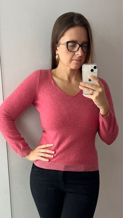 Wełna Kaszmir sweterek wiązany na plecach grain de malice S