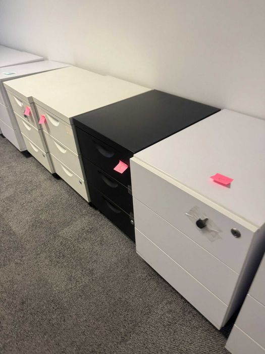 Kontenerek biały metalowy kontenerki pod biurko  biuro dom  szkóła