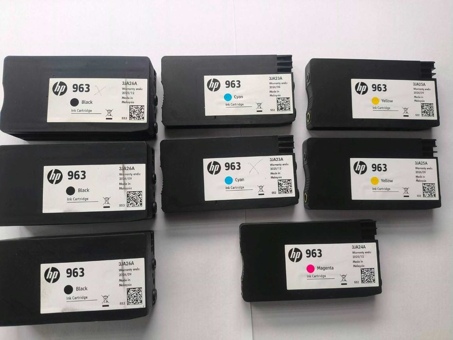 Oryginalne puste tusze, kartridże, pojemniki HP 963 - 8 sztuk