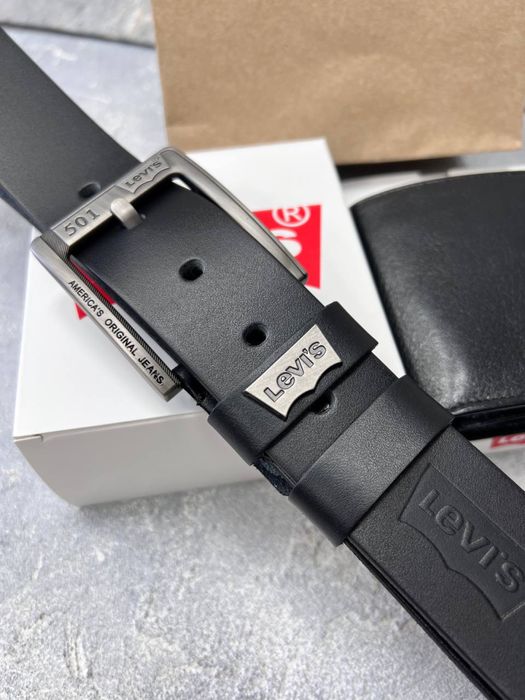 Мужской подарочный набор ремень +портмоне из натуральной кожи