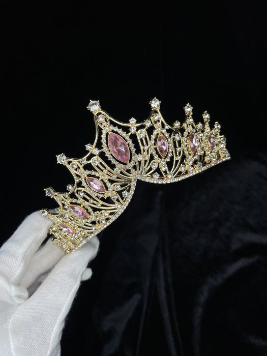 Корона на голову діадема диадема розовая фиолетовая лаванда  рожева