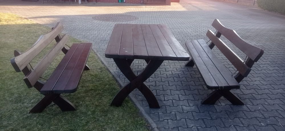 Komplet drewniany do ogrodu