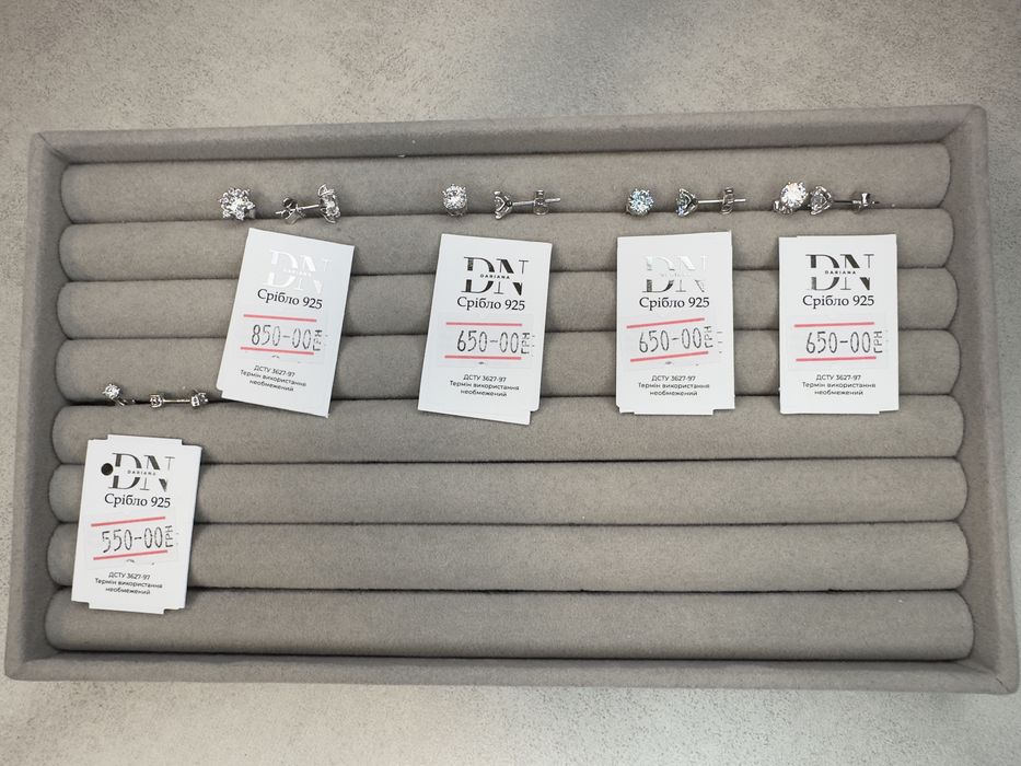 Сережки з муасанітами лабораторний діамант 0,5 Ct