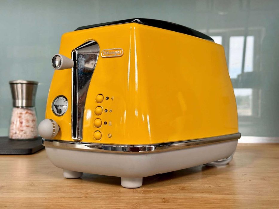 toster DeLonghi żółty stan idealny Okazja w sklepie 309 zł