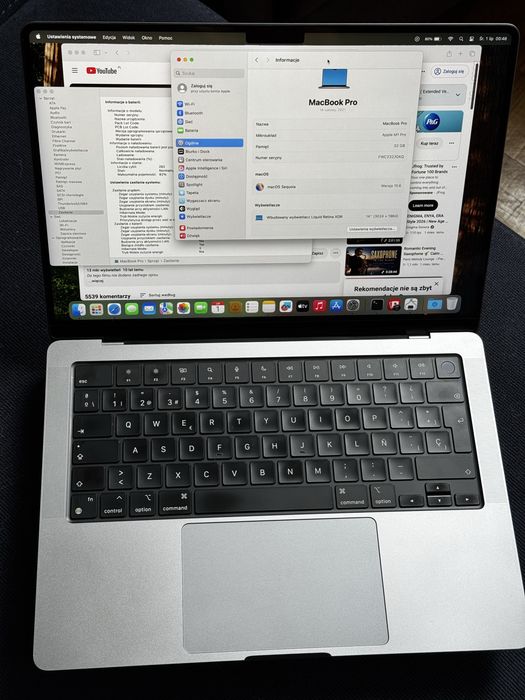 Macbook M1pro 14” 2021 32gb/512gb A2442 Silver