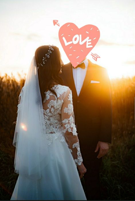 Suknia ślubna z długim rękawem IVORY rozm XS