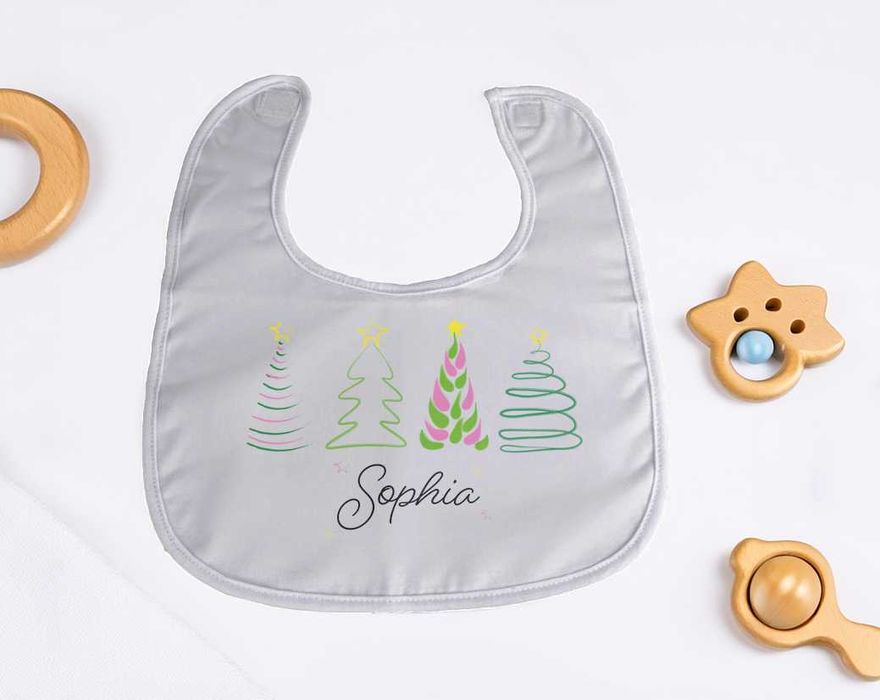Babete Personalizado “Primeiro Natal"– Nome do Bebé | Natal 2025