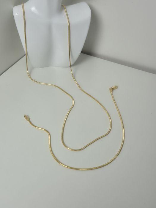 Złoty łańcuszek i bransoletka,splot żmijka, linka komplet,585