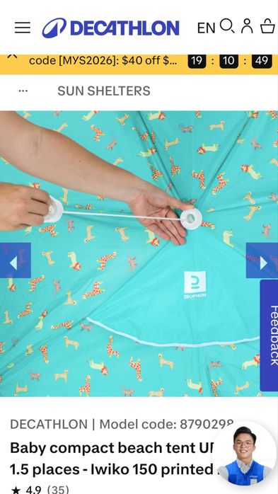 Tenda de praia Decathlon para bebé