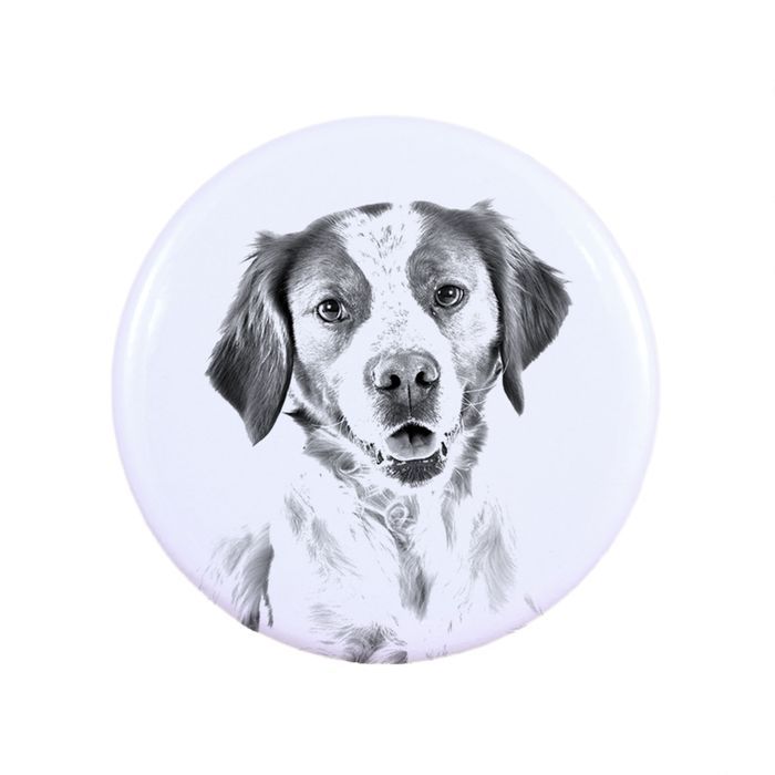 Brittany Spaniel przypinka z psem duża Art-Dog