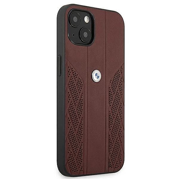 Etui BMW Leather Curve Perforate na iPhone 13 - czerwone
