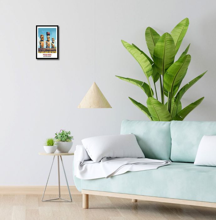 Plakat 20x30cm Posągi Moai