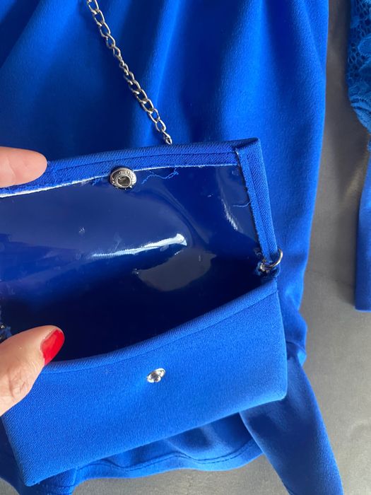 Sukienka niebieska z torebką rozmiar 116/122