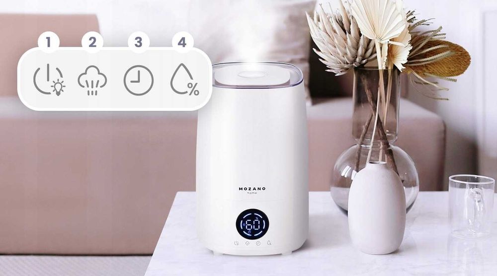 CICHY Nawilżacz powietrza 3w1 higrometr aromaterapia dyfuzor jonizator