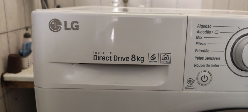 Máquina de lavar roupa LG direct drive 8kg 1400rpm A+++ como nova fazemos entrega e instalação na sua casa.