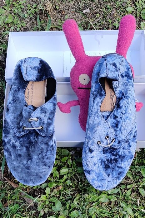 Anniel 38 nowe buty oksfordy welur velvet aksamit