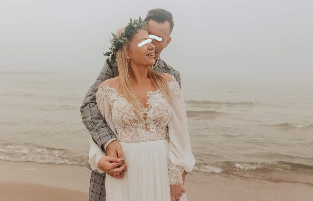 Suknia ślubna boho rustykalna rozmiar M