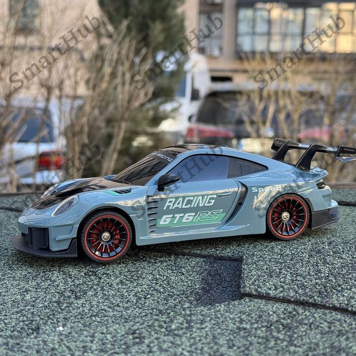 Дрифт машинка Porsche 911 GT6 RS сіра на радіокеруванні з ефектом диму