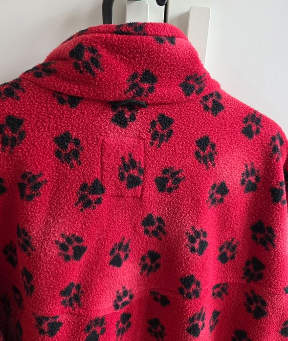 Jack Wolfskin vintage polar w łapki XXL czerwony rozpinany kurtka