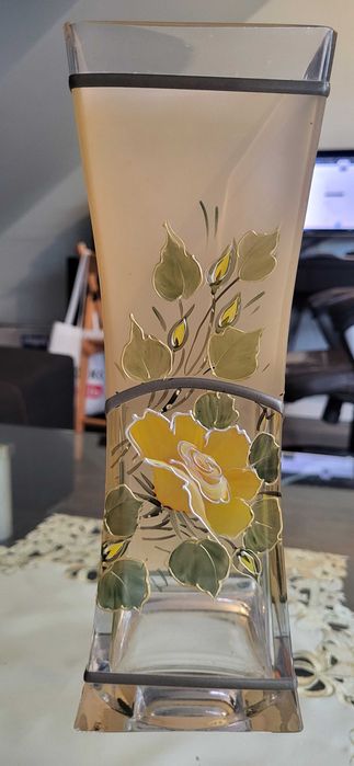 Wazon szklany malowany 28 cm