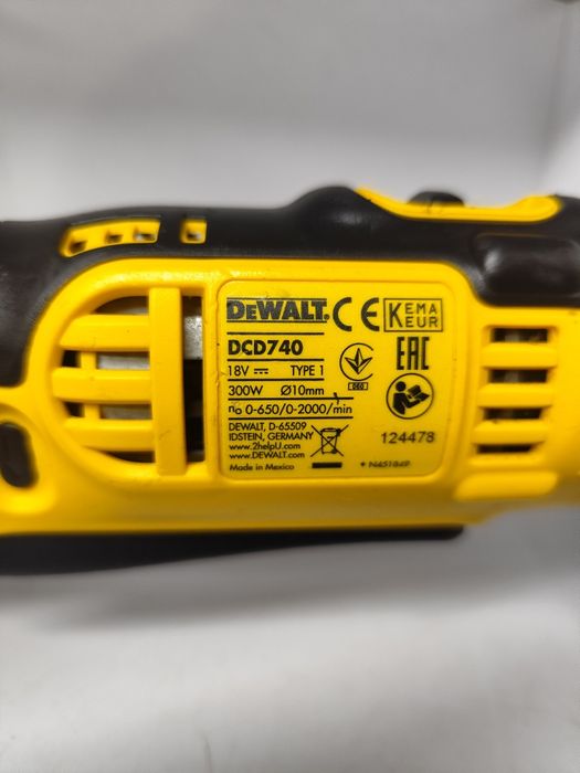 Вживаний кутовий шуруповерт DeWalt DCD 740 акумуляторний Деволт оригін