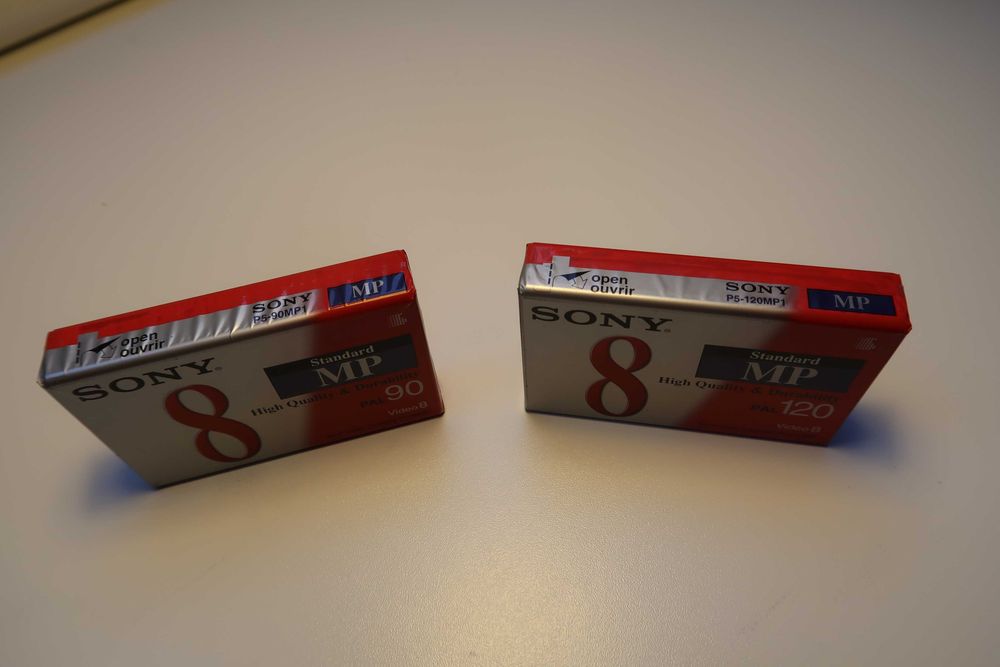 2 x Kasety Do Kamer VIDEO8 SONY P5-120MP 120 min / P5-90MP 90 min