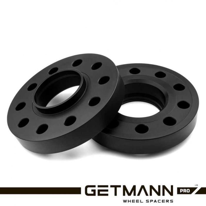 Проставки колісні Getmann 5x100 5x112 25мм ЦО 57.1 DIA 57.1 скрізні Volkswagen Skoda Seat чорні ковані алюмінієві
