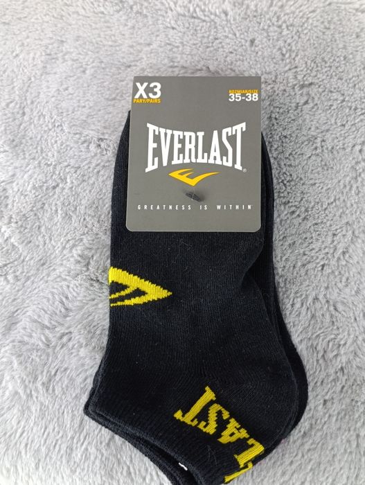 Skarpetki Everlast 3 pary sportowe czarne rozmiar 35 38