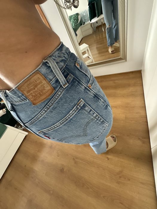 Jeansy mom fit wide leg levis premium W27 L29 S/M