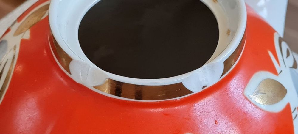 Чайник из набора «Яблоневый сад» фарфор клеймо Полонное, СССР 1980е